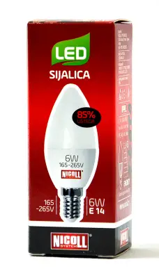 LED sijalica E-14 6w 6500k