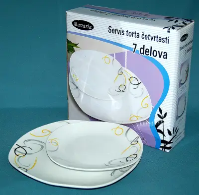 Servis torta 7 delova četvrtasti KF-28