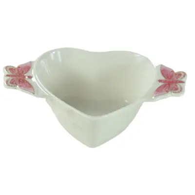 Keramička činija srce 13x8.5cm ruža