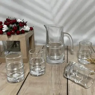 Bokal 1/5 120ml+4čaše za rakij