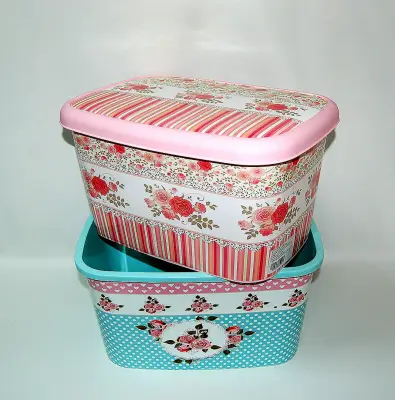 Kutija ukrasna 12l cvet pl.roz