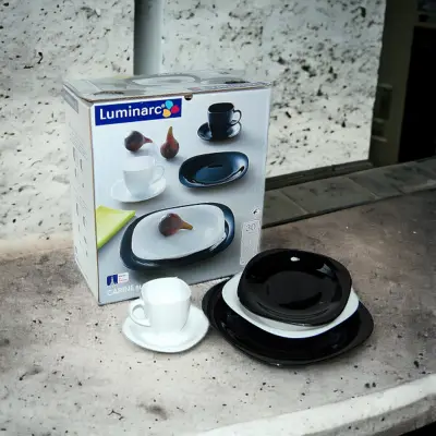 Servis CARINE belo/crno 30pcs