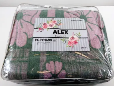 Ćebe 180x230A zeleno-roze