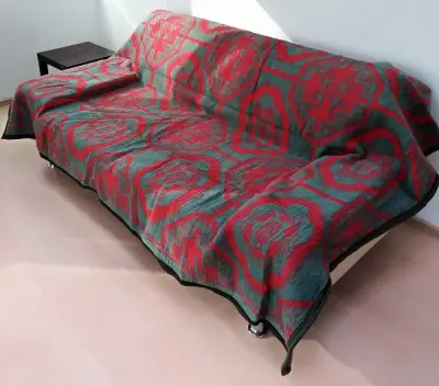 Ćebe 180x230H zeleno-crveno