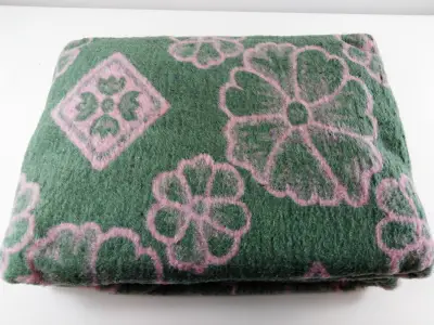Ćebe 155x215C zelena-roze cvet