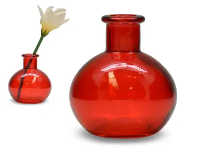 Vaza staklena CRVENA h7cm