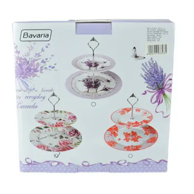 Etažer ruža crvena 26.5cm+19cm