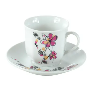 Šoljice 140cc 1/6 cvet roze