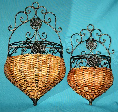 Viseće saksije iron/ratan 1/2