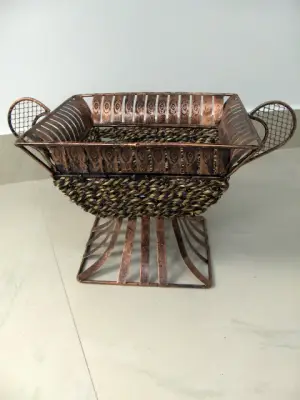 Stalak za saksiju iron/rattan