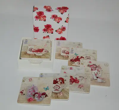 Podmetač za čaše četv.10cm 1/6