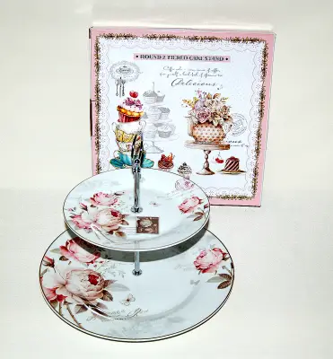 Etažer ruža 26.5cm+19cm