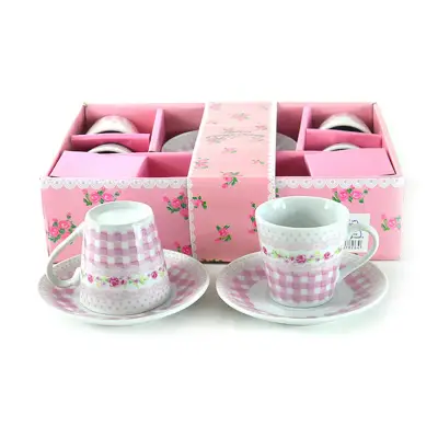 Šoljice 90cc 1/6 roze cvet